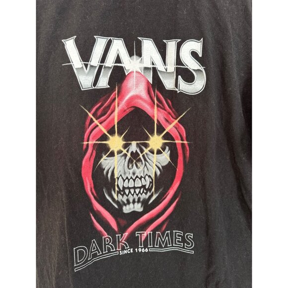 Vans Dark Times Graphic Print Skull Short Sleeve Classic Fit T-Shirt Size XL - Picture 6 of 9
